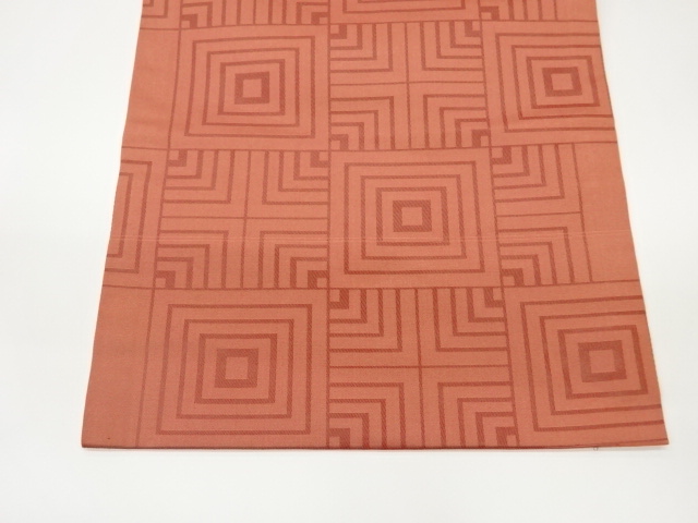  市松に子持ち色紙模様織出し名古屋帯